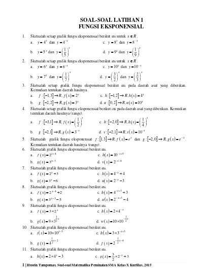 1 Husein Tampomas Soal Soal Matematika Peminatan Sma Kelas X Kurtilas 2015