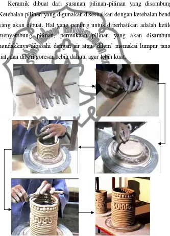 Teknik pilin dalam pembentukan keramik disebut juga