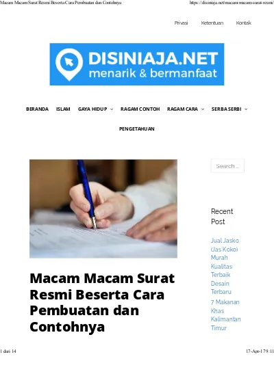 Macam Macam Surat Resmi Beserta Cara Pem