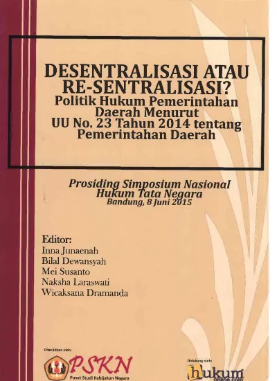 Politik Hukum Pemerintahan Daerah Berdasarkan Undang-Undang Nomor 23 ...