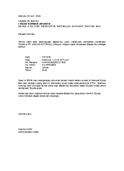 Top Pdf Surat Konfirmasi Gedung Farmasi Bpkb 123dok 