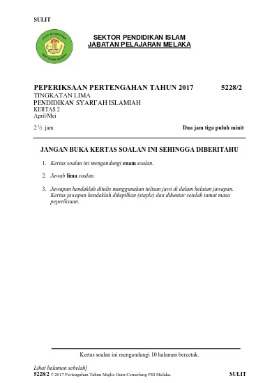 Nota Spm Pendidikan Syariah Islamiah Sumber Pendidikan Nota Rignkas Psi