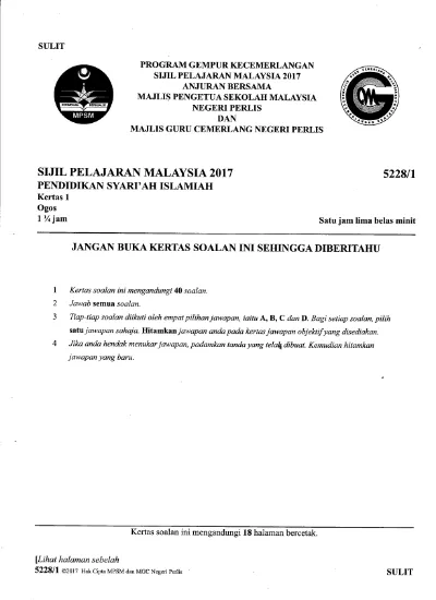 Top Pdf Percubaan Spm Pendidikan Syariah Islamiah Melaka 2017 Sumber Pendidikan Psi Melaka K2 123dok Com