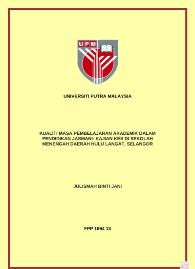 Top Pdf Kualiti Masa Pembelajaran Akademik Dalam 123dok Com