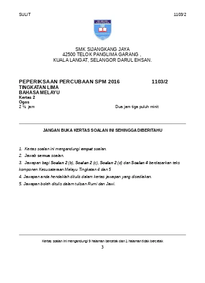 Modul Cemerlang Bahasa Melayu Spm Kertas 2