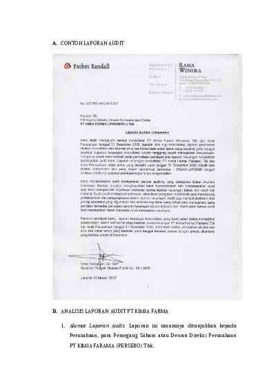 Contoh Laporan Audit Yang Dikumpul