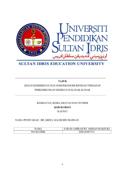 Top Pdf Kesan Kemiskinan Dan Sosioekonomi Rendah 123dok Com