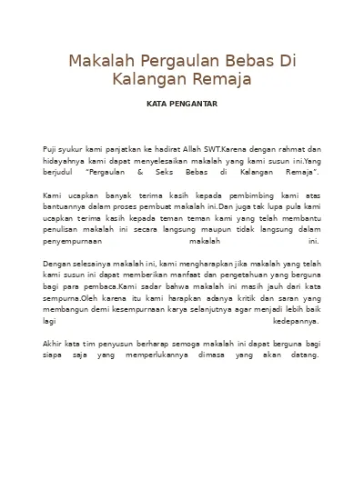 Top Pdf Contoh Makalah Agama Tentang Peran Agama Dalam Mengatasi Pergaulan Bebas Dan Seks Bebas 123dok Com