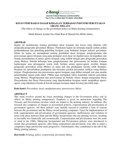 Top Pdf Kesan Perubahan Dasar Kerajaan Terhadap 123dok Com