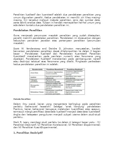 BAB 2 PENDEKATAN-PENDEKATAN KUANTITATIF DAN KUALITATIF - BAB 2