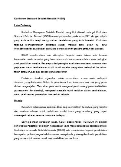 Top PDF Kurikulum Standard Sekolah Rendah KSSR - 123dok.com