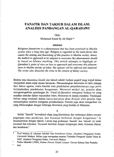 Fanatik Beragama Dalam Kalangan Masyarakat Islam Di Malaysia Analisis Berdasarkan Pemahaman Terhadap Fiqh Al Hadith