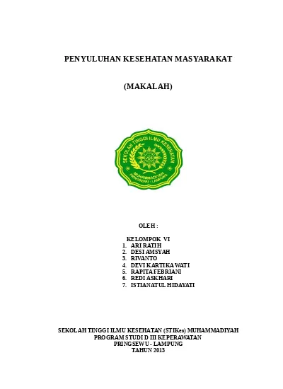 Makalah Penyuluhan Kesehatan Masyarakat 1