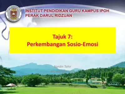 Tajuk 7 Perkembangan Sosio Emosi