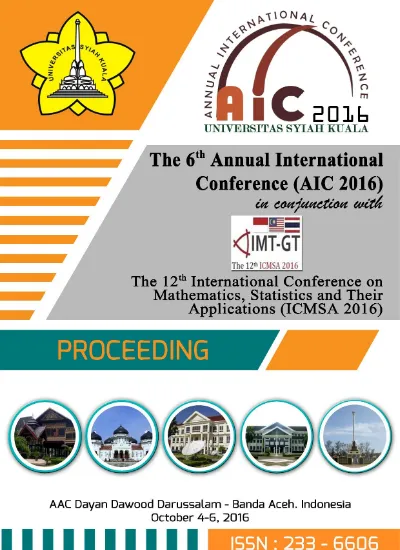Front page AIC ICMSA 2016  AIC Committe  Proceedings of AICS 