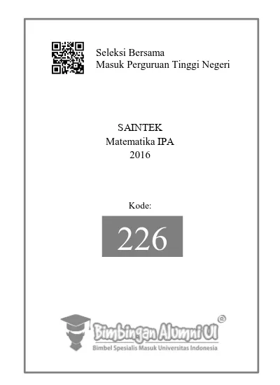 Soal Matematika Ipa Sbmptn Ode 224 Bimbingan Alumni Ui