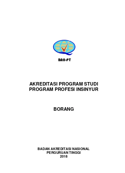 AKREDITASI PROGRAM STUDI PROGRAM PROFESI INSINYUR BORANG