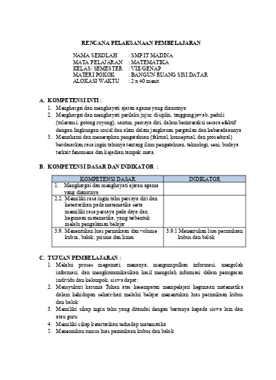 Top Pdf 18 Rpp Bangun Ruang Sisi Datar 123dok Com