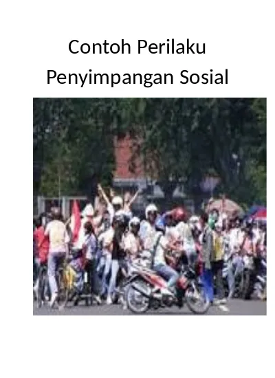 Perilaku Penyimpangan Sosial Di Bidang P