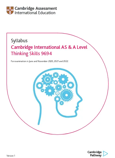 Cambridge International AS And A Level Thinking Skills (9694)