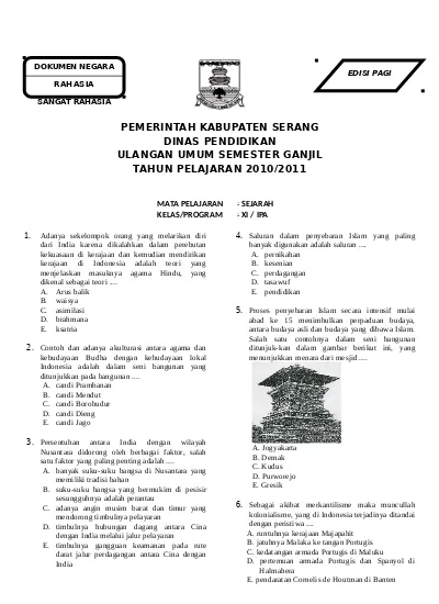 Sejarah Xi Ipa Pagi