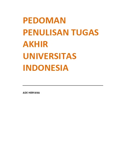 Pedoman Penulisan Tugas Akhir Universita 5993