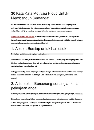 Kata Kata Motivasi Hidup Untuk Membangun