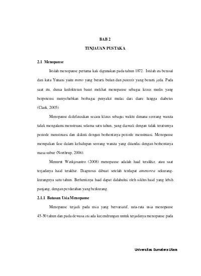 Bab 2 Tinjauan Pustaka 2 1 Menopause Perbedaan Tingkat Stres Pada Masa Pra Menopause Perempuan Menikah Dan Tidak Menikah Di Kecamatan Ingin Jaya Kabupaten Aceh Besar