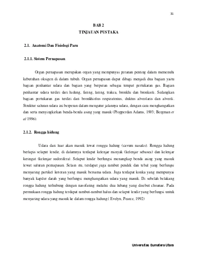 BAB 2 TINJAUAN PUSTAKA 2.1. Anatomi Dan Fisiologi Paru - Profil Pasien ...