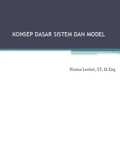 KONSEP DASAR SISTEM DAN MODEL