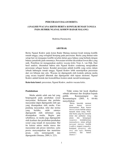 Top Pdf Perceraian Dalam Berita Analisis Wacana 123dok Com