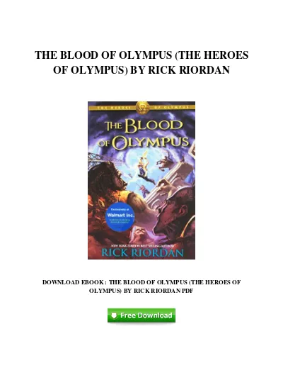 The Blood Of Olympus The Heroes Of Olympus By Rick Riordan