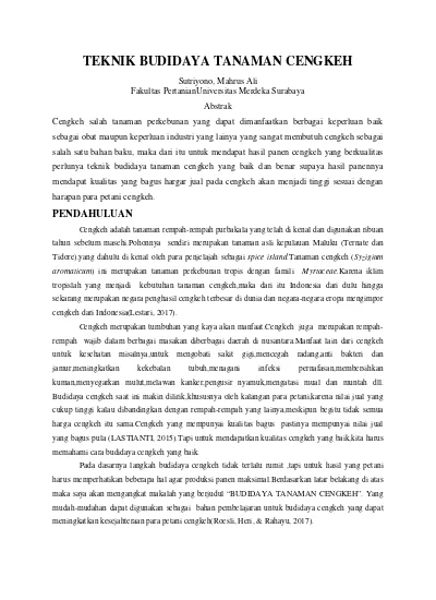 TEKNIK BUDIDAYA TANAMAN CENGKEH. pdf