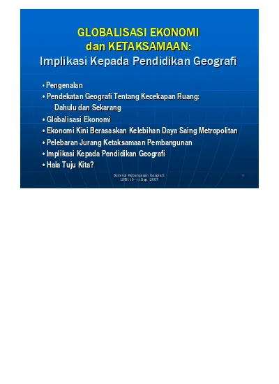 Impak Globalisasi Terhadap Bidang Pendidikan Negara. Nur Asmawati 