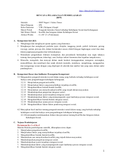 Rpp No 004 K 13 Ips Viii Mobilitas Sosial