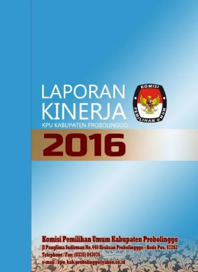 LAPORAN LK 2016 KPU Kab Probolinggo