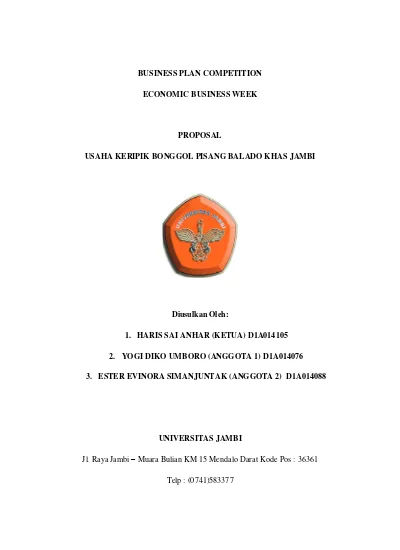 Top Pdf Proposal Kewirausahaan Makanan Pemanfaat Indonesia 123dok Com