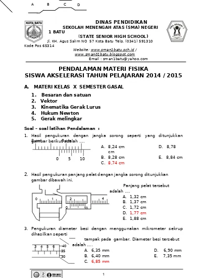 Latihan Soal Fisika Sma Kelas Xii