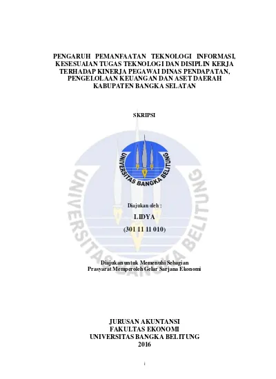 PENGARUH PEMANFAATAN TEKNOLOGI INFORMASI, KESESUAIAN TUGAS TEKNOLOGI ...