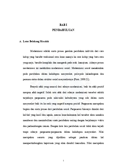 BAB I PENDAHULUAN - Pergeseran nilai-nilai sakralitas pada perayaan maras taun di desa Limbongan dan desa Jangkar Asam Kecamatan Gantung Belitung Timur - Repository Universitas Bangka Belitung