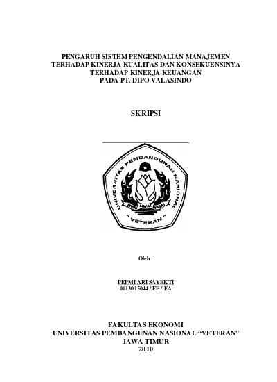 Judul Skripsi Sistem Pengendalian Manajemen - Satu Trik