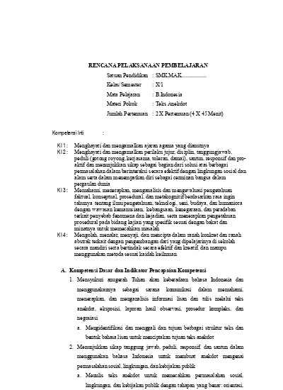 Rpp K 13 Revisi Agama K 13 Sma