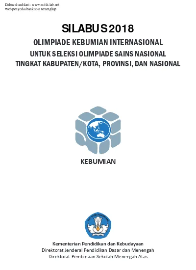 The International Earth Science Olympiad (IESO): Goals, objectives and syllabus