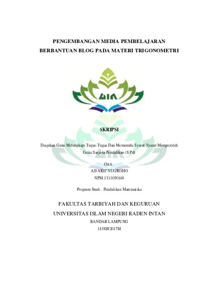 Top Pdf Pengembangan Media Pembelajaran Animasi Berbasis Macromedia Flash Pada Materi Trigonometri Raden Intan Repository 123dok Com