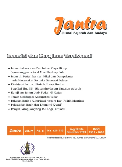 Jantra Jurnal Sejarah Dan Budaya Vol Iv No 7 Repositori Institusi Kementerian Pendidikan Dan Kebudayaan