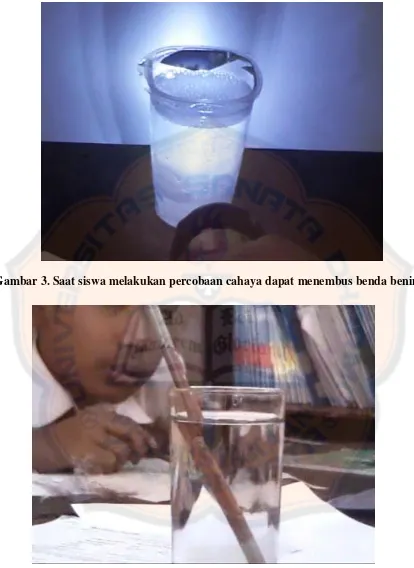 Pensil yang dicelupkan ke dalam gelas air tampak bengkok hal ini terjadi karena cahaya mengalami