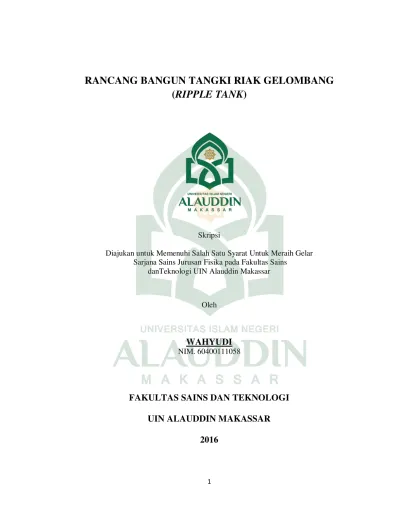Top Pdf Rancang Bangun Tangki Riak Gelombang Ripple Tank Repositori Uin Alauddin Makassar 123dok Com
