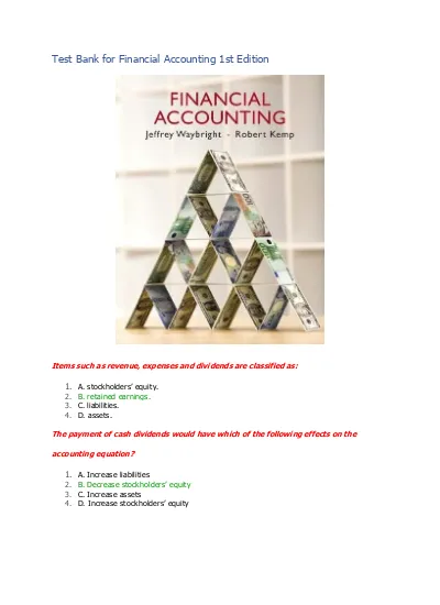 Test Bank for Financial Accounting 1st Edition