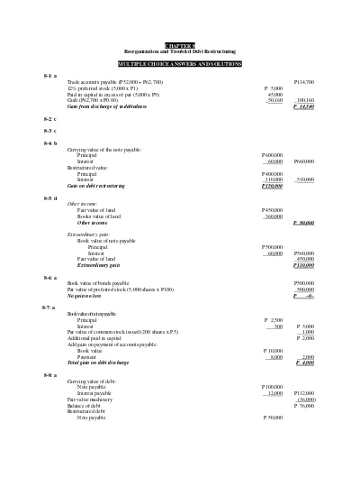 Solution Manual and Test Bank Advanced Accounting by Guerrero & Peralta 2 CHAPTER 08