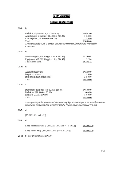 Solution Manual and Test Bank Advanced Accounting by Guerrero & Peralta CHAPTER 20